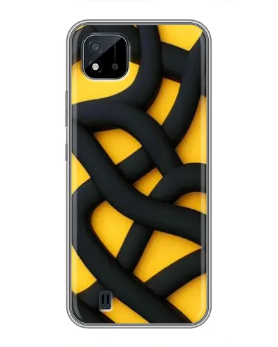 Чехол для Realme C11 (2021) / C20 с картинкой «Черное желтое переплетение» Чехол для Realme C11 (2021) / C20 с картинкой «Черное желтое переплетение»
