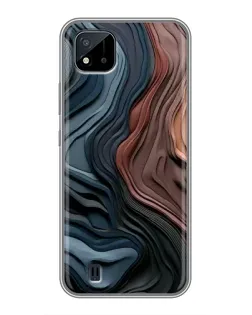 Чехол для Realme C11 (2021) / C20 с картинкой «Цветные волны каньона»