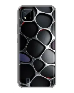 Чехол для Realme C11 (2021) / C20 с картинкой «Объемная темная решетка»