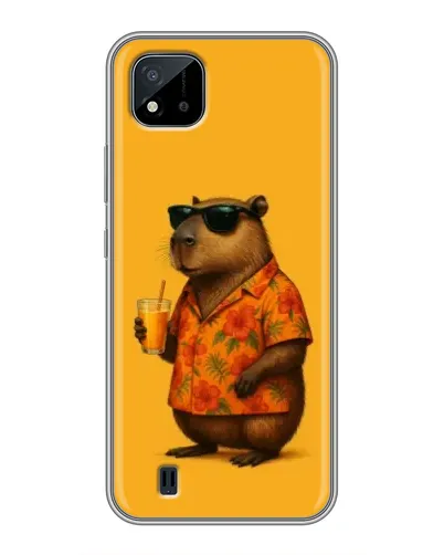 Чехол для Realme C11 (2021) / C20 с картинкой «Капибара на отдыхе»