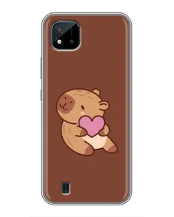 Чохол для Realme C11 (2021) / C20 з картинкою «Капібара з серцем»