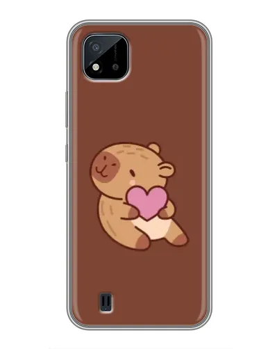 Чехол для Realme C11 (2021) / C20 с картинкой «Капибара с сердцем»