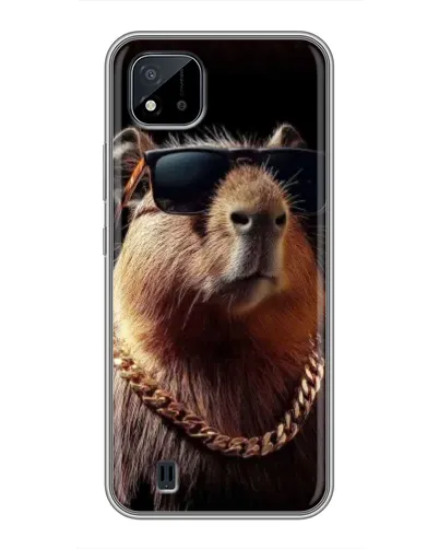 Чехол для Realme C11 (2021) / C20 с картинкой «Капибара золотая цепь»