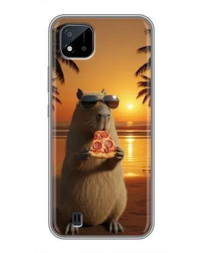 Чехол для Realme C11 (2021) / C20 с картинкой «Капибара с пиццей»