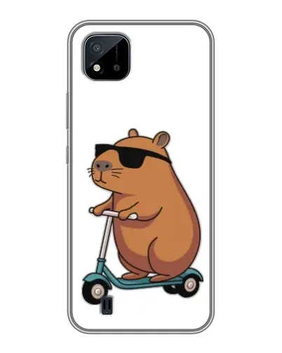 Чехол для Realme C11 (2021) / C20 с картинкой «Капибара на самокате»