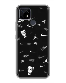 Чохол для Realme C21 з картинкою «Nike Black Pattern» Чохол для Realme C21 з картинкою «Nike Black Pattern»