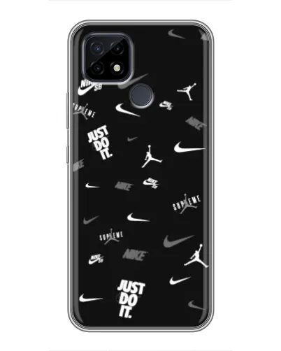 Чохол для Realme C21 з картинкою «Nike Black Pattern»
