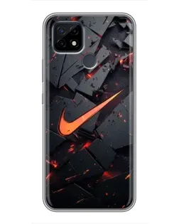 Чохол для Realme C21 з картинкою «Nike — ефект розломів» Чохол для Realme C21 з картинкою «Nike — ефект розломів»