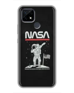 Чохол для Realme C21 з картинкою «NASA — крокуємо по Місяцю» Чохол для Realme C21 з картинкою «NASA — крокуємо по Місяцю»
