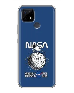 Чохол для Realme C21 з картинкою «NASA — місячна місія» Чохол для Realme C21 з картинкою «NASA — місячна місія»