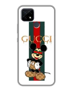 Чохол для Realme C21 з картинкою «Міккі Маус Gucci — смуги»