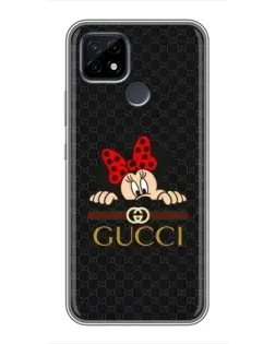 Чохол для Realme C21 з картинкою «Мінні Маус Gucci — чорний»