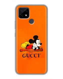 Чохол для Realme C21 з картинкою «Міккі Маус Gucci — помаранч»