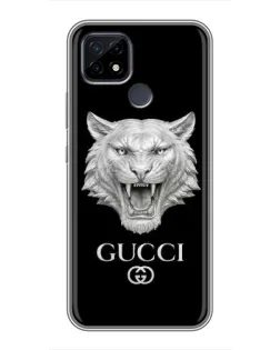 Чохол для Realme C21 з картинкою «Gucci — срібний лев»
