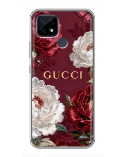 Чохол для Realme C21 з картинкою «Gucci — бордові троянди»