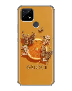 Чохол для Realme C21 з картинкою «Gucci — золоті метелики»