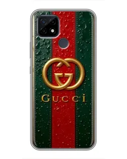 Чохол для Realme C21 з картинкою «Gucci — фірмова смуга та золото»