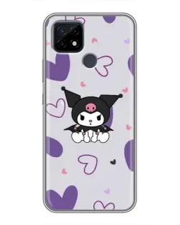 Чохол для Realme C21 з картинкою «Kuromi та лавандові серця»