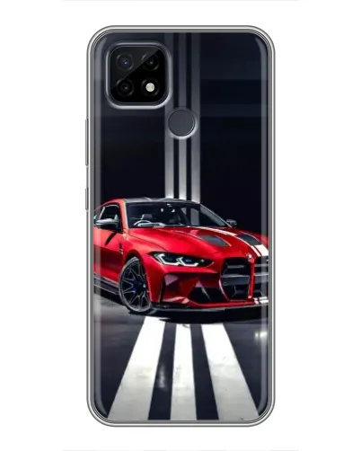 Чохол для Realme C21 з картинкою «Червона BMW на дорозі»