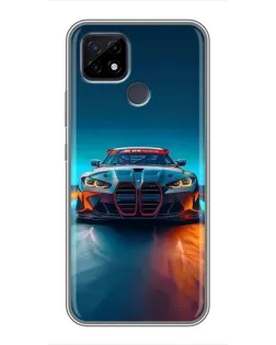 Чохол для Realme C21 з картинкою «BMW — вогні неону»