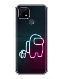 Чохол для Realme C21 з картинкою «Among Us неон-арт»