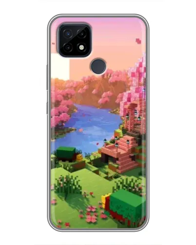 Чохол для Realme C21 з картинкою «Рожеве дерево Minecraft»
