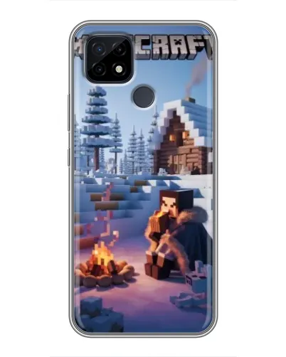 Чохол для Realme C21 з картинкою «Зимовий Minecraft»