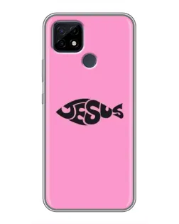 Чохол для Realme C21 з картинкою «Рожевий символ Jesus»