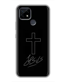 Чехол для Realme C21 с картинкой «Графический крест Jesus» Чехол для Realme C21 с картинкой «Графический крест Jesus»