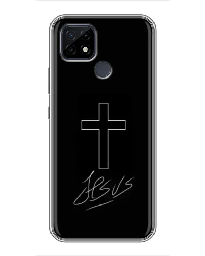 Чехол для Realme C21 с картинкой «Графический крест Jesus» Чехол для Realme C21 с картинкой «Графический крест Jesus»