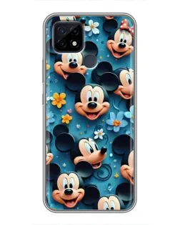 Чехол для Realme C21 с картинкой «Паттерн Микки и Минни»