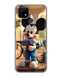 Чехол для Realme C21 с картинкой «Микки садовод»