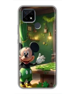 Чехол для Realme C21 с картинкой «Микки в мастерской»