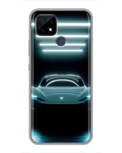 Чохол для Realme C21 з картинкою «Tesla в неоні» Чохол для Realme C21 з картинкою «Tesla в неоні»
