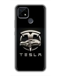 Чохол для Realme C21 з картинкою «Tesla — срібне авто» Чохол для Realme C21 з картинкою «Tesla — срібне авто»