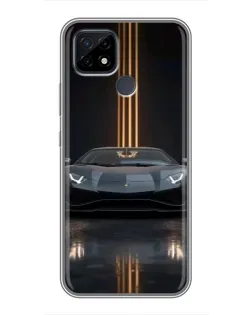 Чохол для Realme C21 з картинкою «Lamborghini золоті лінії»