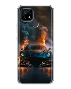 Чохол для Realme C21 з картинкою «Lamborghini димна естетика»