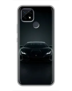 Чохол для Realme C21 з картинкою «Чорний Lamborghini Aventador»