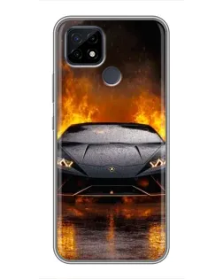 Чохол для Realme C21 з картинкою «Lamborghini у вогні»