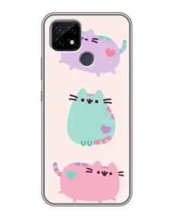 Чехол для Realme C21 с картинкой «Pusheen трио»