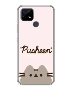 Чехол для Realme C21 с картинкой «Pusheen логотип»