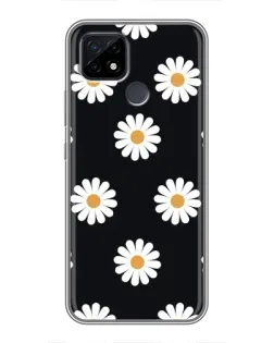 Чохол для Realme C21 з картинкою «Ромашки на чорному» Чохол для Realme C21 з картинкою «Ромашки на чорному»