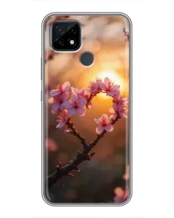 Чохол для Realme C21 з картинкою «Рожевий цвіт сердечко на тлі заходу» Чохол для Realme C21 з картинкою «Рожевий цвіт сердечко на тлі заходу»