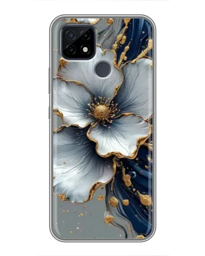 Чохол для Realme C21 з картинкою «Біла квітка та золотий флюїд» Чохол для Realme C21 з картинкою «Біла квітка та золотий флюїд»