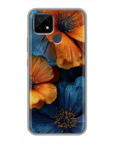 Чехол для Realme C21 с картинкой «Яркая сине-оранжевая флора» Чехол для Realme C21 с картинкой «Яркая сине-оранжевая флора»