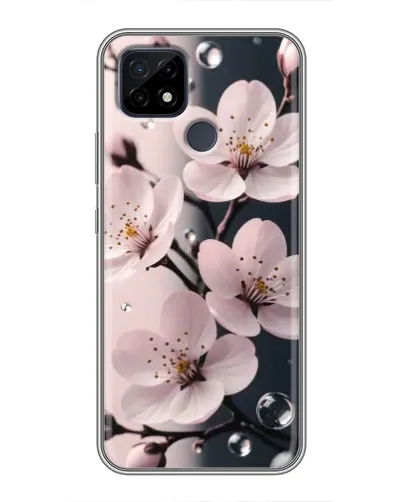 Чехол для Realme C21 с картинкой «Нежная сакура и капли» Чехол для Realme C21 с картинкой «Нежная сакура и капли»