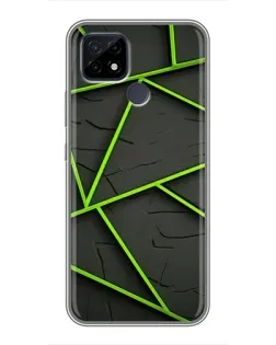 Чохол для Realme C21 з картинкою «Зелені геометричні лінії» Чохол для Realme C21 з картинкою «Зелені геометричні лінії»