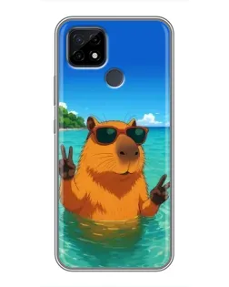 Чохол для Realme C21 з картинкою «Морська капібара»