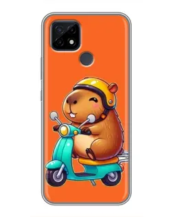 Чохол для Realme C21 з картинкою «Капібара на скутері»