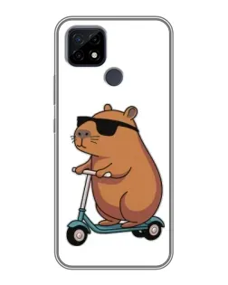 Чохол для Realme C21 з картинкою «Капібара на самокаті»